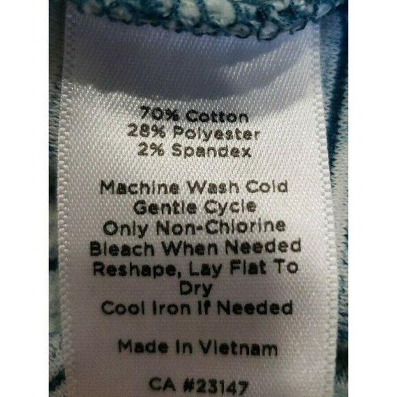 T By Talbots Women's Petite Teal White Striped Open Long-sleeve Top Active Shirt - Picture 5 of 7